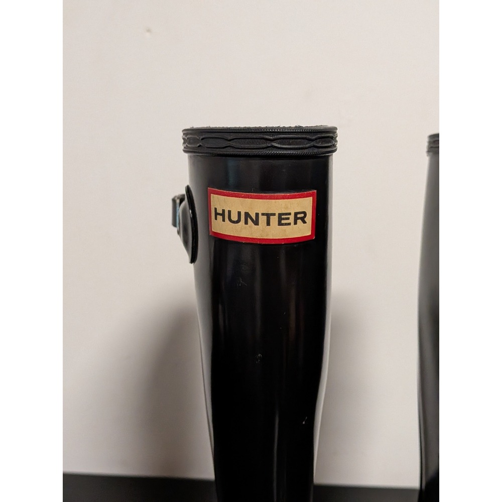 Hunter Original Kids Gloss Black Rain Boots US 3B 4G EU 34 Waterproof - Picture 6 of 13